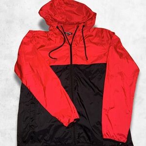 Stylish Red and Black Hooded Jacket